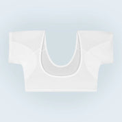 Een flatlay productfoto ANTI ZWEET COLLEGE TOP in wit van ConfidenceForAll voorkant