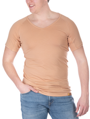 zweetshirt heren V-hals beige