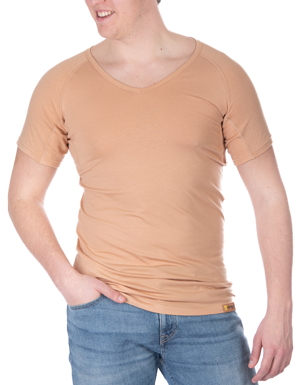 zweetshirt heren V-hals beige